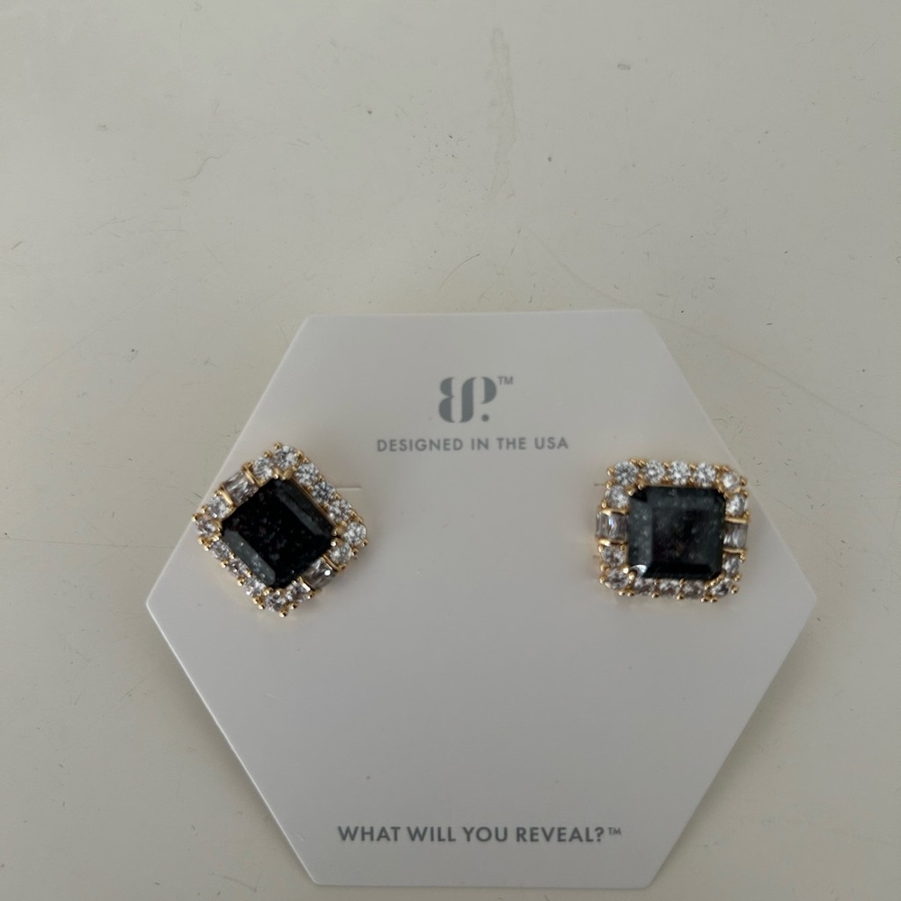 Chic Black and Gold Stud Earrings